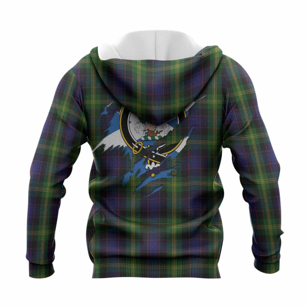 Watson Clan Crest In Me Tartan Knitted Hoodie Scotland Flag Style