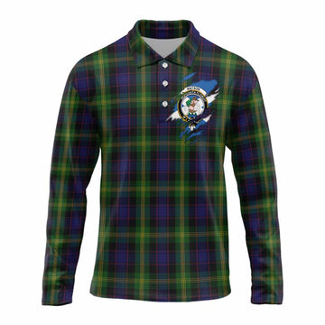 Watson Clan Crest In Me Tartan Long Sleeve Polo Shirt Scotland Flag Style