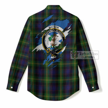 Watson Clan Crest In Me Tartan Women Casual Shirt Scotland Flag Style
