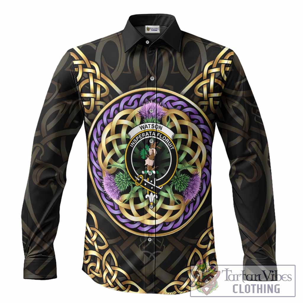 Watson Clan Crest Long Sleeve Button Shirts Celtic Scottish Thistle