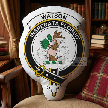 Watson Clan Crest Shaped Throw Pillow, Scottish Clan Badge Decorative Pillow