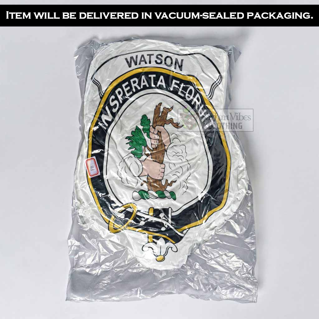 Watson Clan Crest Shaped Throw Pillow, Scottish Clan Badge Decorative Pillow