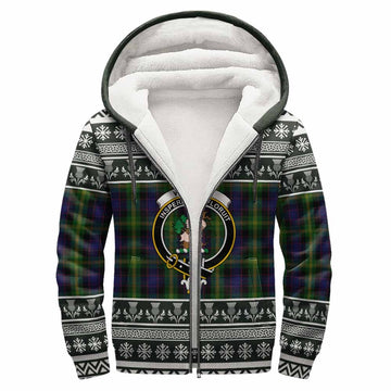 Watson Clan Tartan Christmas Fleece Hoodie with Family Crest