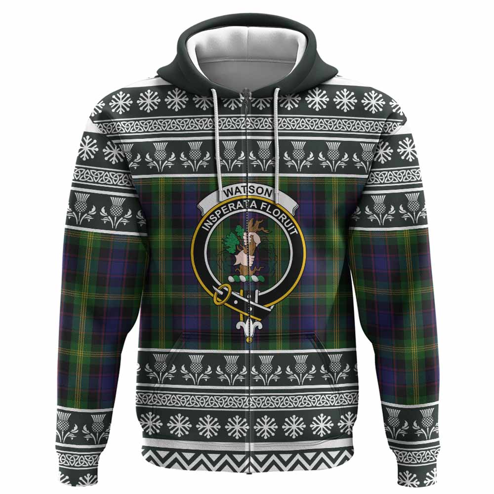 Watson Clan Tartan Christmas Hoodie with Family Crest - Tartan Vibes Clothing