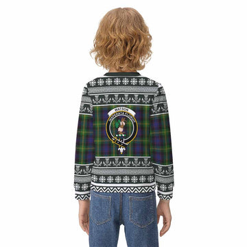 Watson Clan Tartan Christmas Kid Ugly Sweatshirt with Family Crest