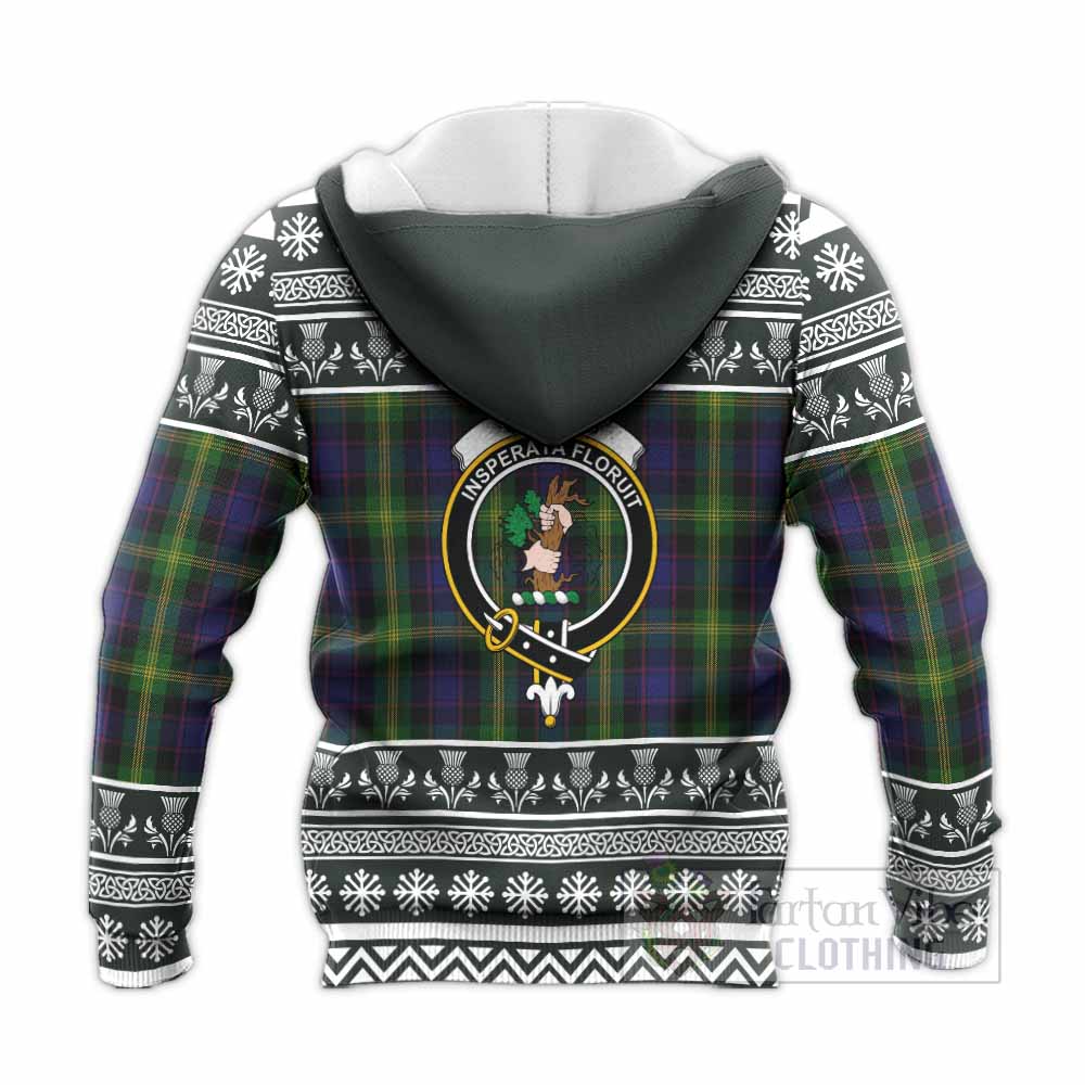 Watson Clan Tartan Christmas Knitted Hoodie with Family Crest - Tartan Vibes Clothing