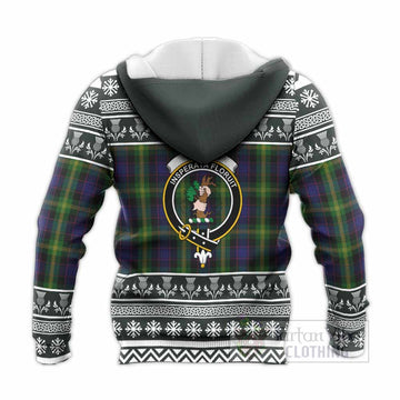 Watson Clan Tartan Christmas Knitted Hoodie with Family Crest