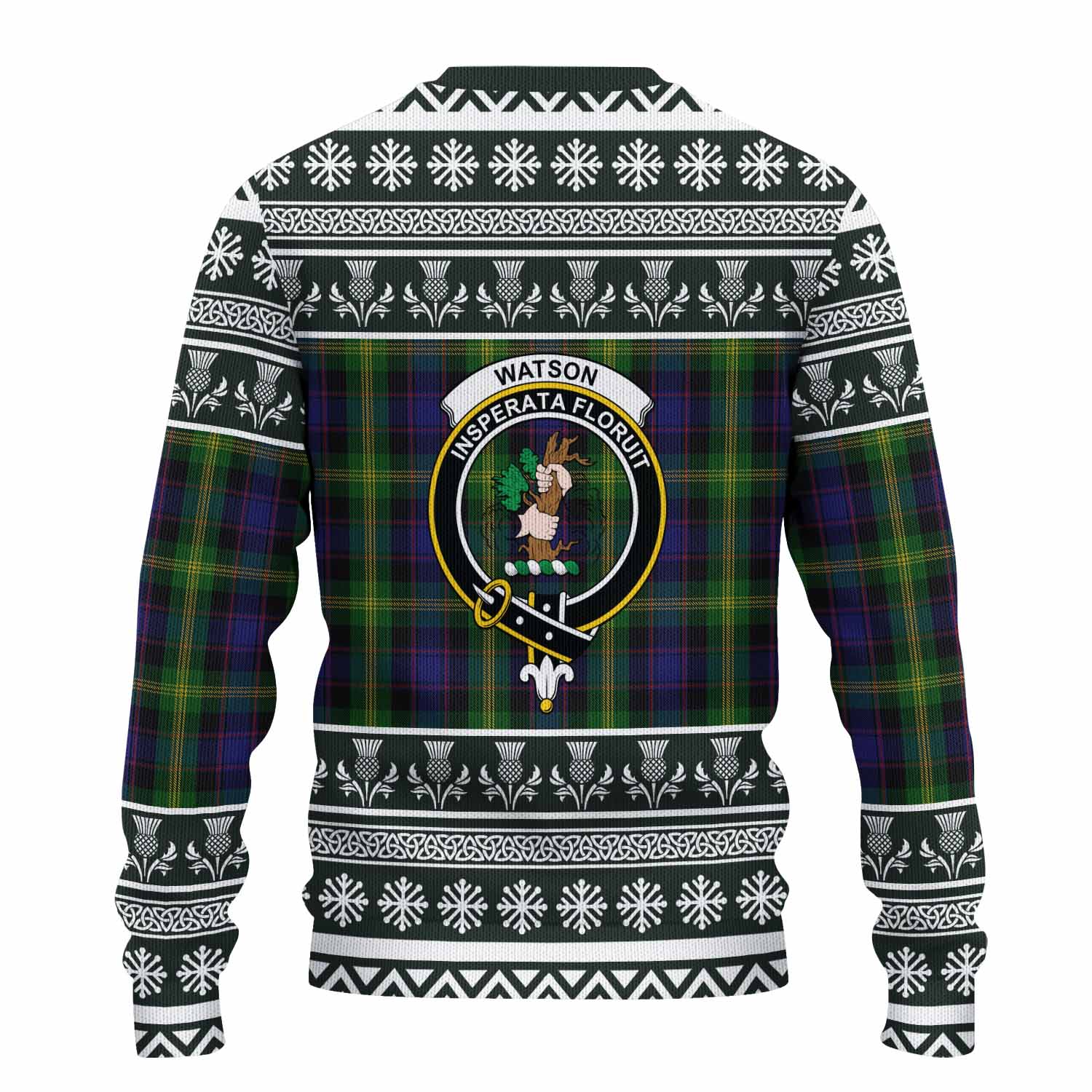 Watson Clan Tartan Christmas Ugly Sweater with Family Crest - Tartan Vibes Clothing