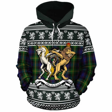 Watson Clan Tartan Crest Christmas Cotton Hoodie Coat of Arms Funny Style