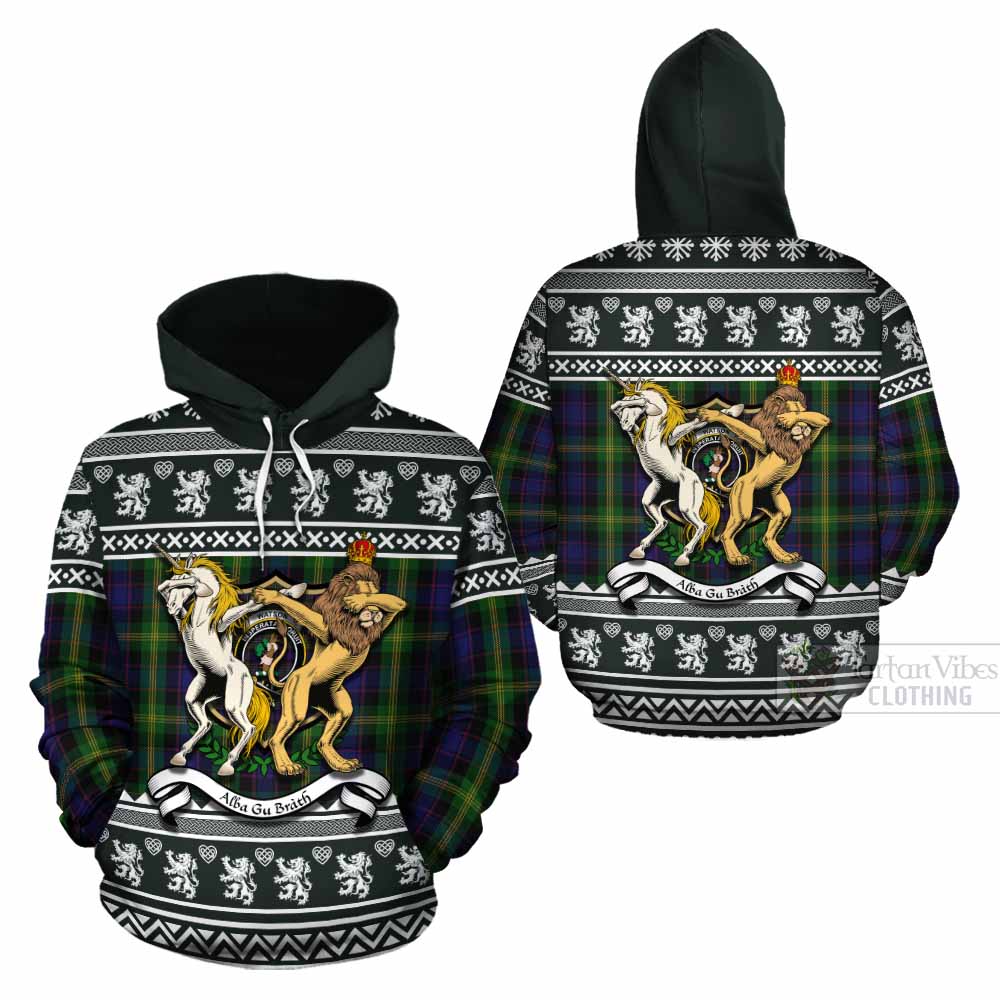 Watson Clan Tartan Crest Christmas Cotton Hoodie Coat of Arms Funny Style - Tartan Vibes Clothing