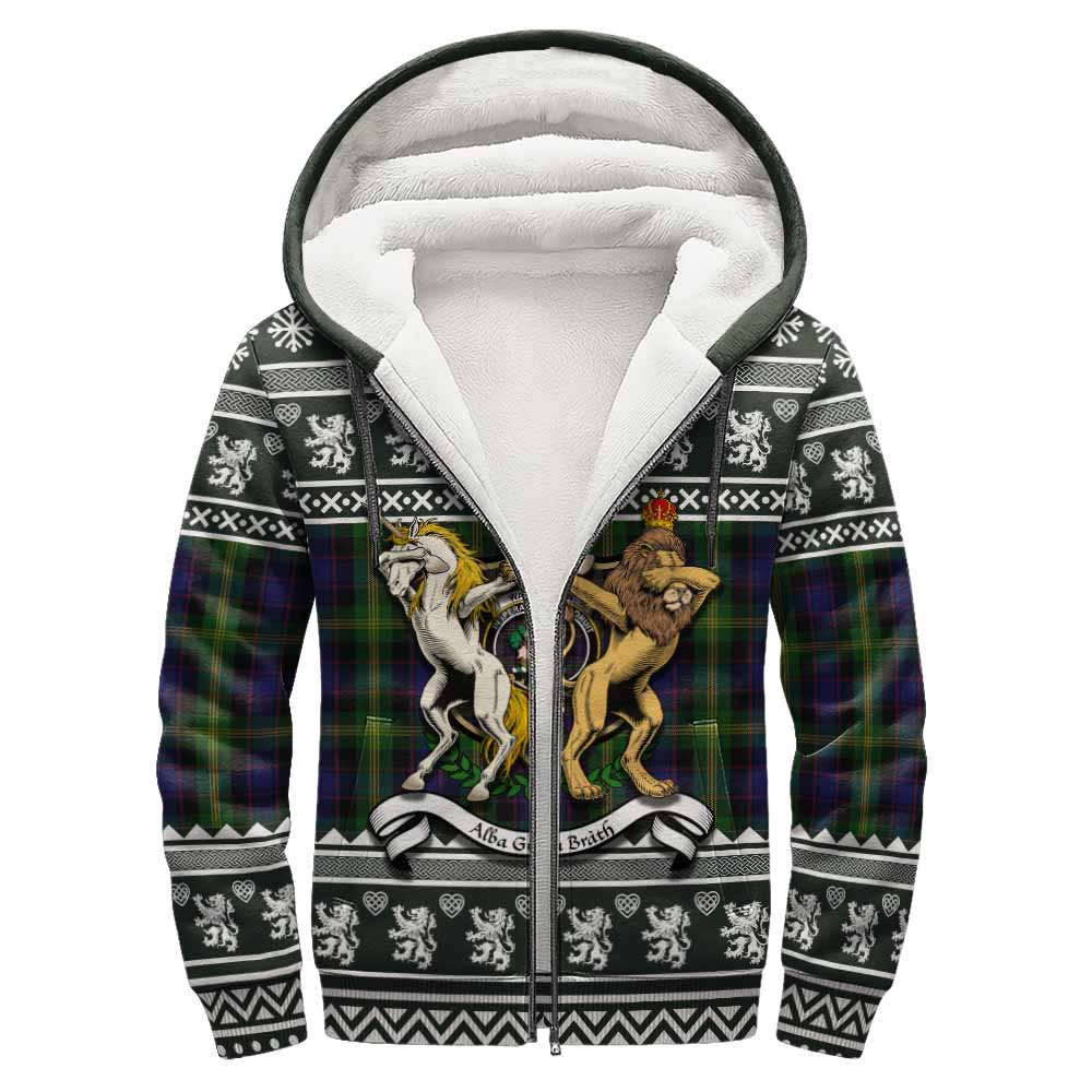 Watson Clan Tartan Crest Christmas Fleece Hoodie Coat of Arms Funny Style - Tartan Vibes Clothing