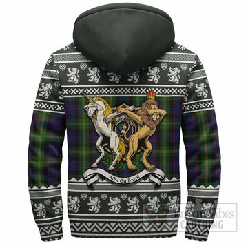 Watson Clan Tartan Crest Christmas Fleece Hoodie Coat of Arms Funny Style