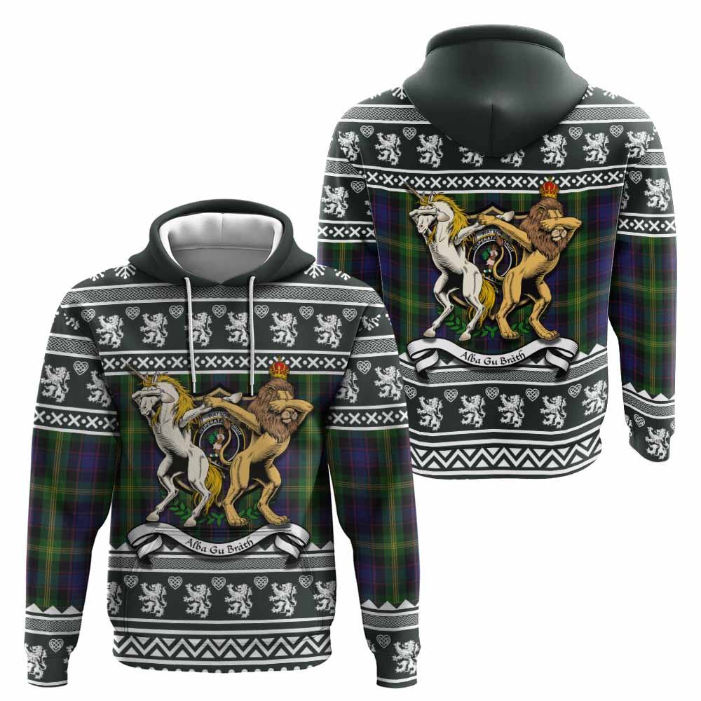 Watson Clan Tartan Crest Christmas Hoodie Coat of Arms Funny Style - Tartan Vibes Clothing