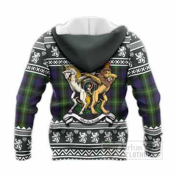 Watson Clan Tartan Crest Christmas Knitted Hoodie Coat of Arms Funny Style