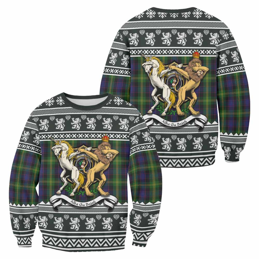 Watson Clan Tartan Crest Christmas Sweatshirt Coat of Arms Funny Style - Tartan Vibes Clothing