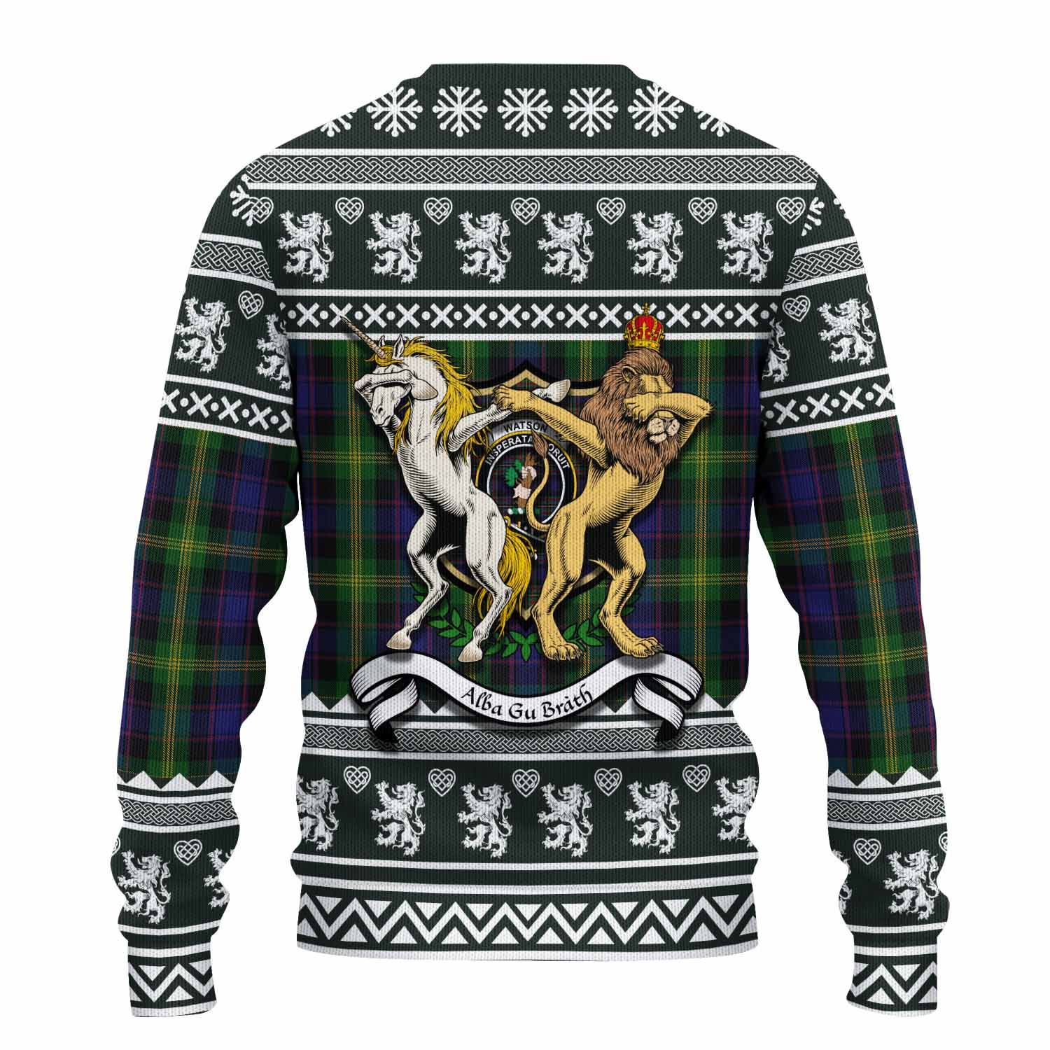 Watson Clan Tartan Crest Christmas Ugly Sweater Coat of Arms Funny Style - Tartan Vibes Clothing