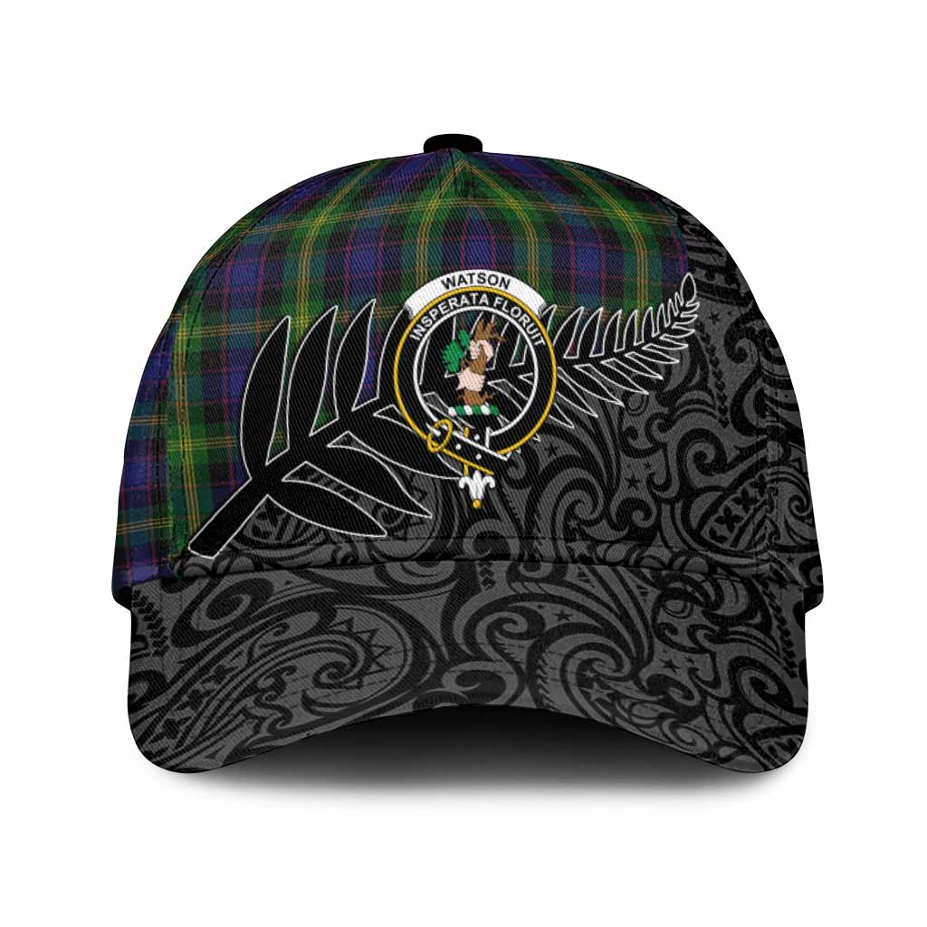 Watson Crest Tartan Classic Cap with New Zealand Silver Fern Half Style