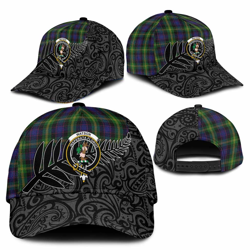 Watson Crest Tartan Classic Cap with New Zealand Silver Fern Half Style