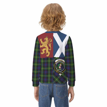 Watson Crest Tartan Kid Knitted Sweatshirt with Lion Rampant Saltire Style