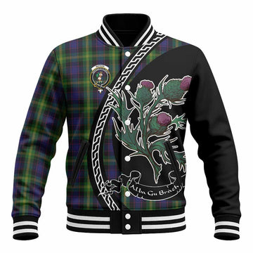 Watson Family Crest Tartan Baseball Jacket Alba Thistle Inspired
