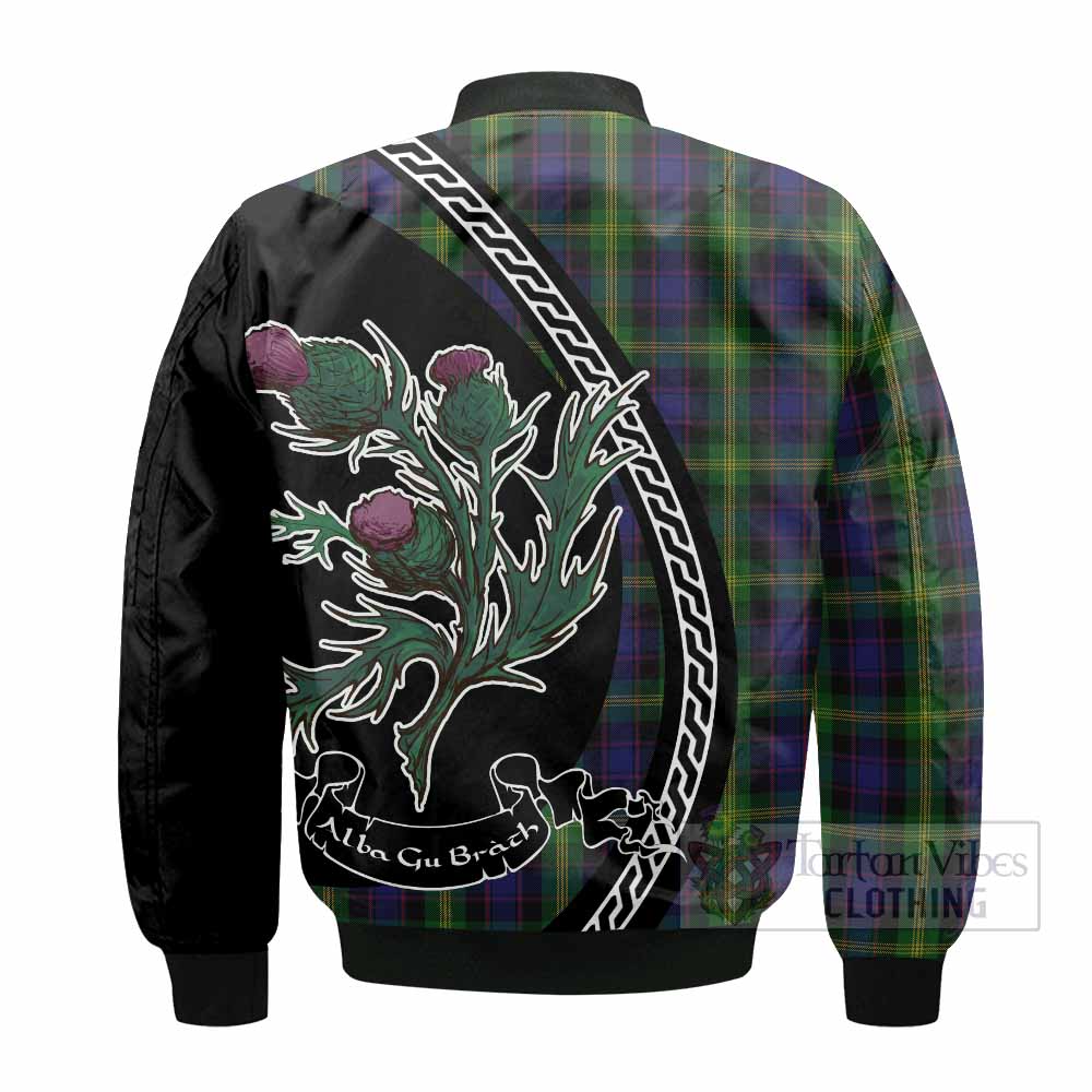 Watson Family Crest Tartan Bomber Jacket Alba Thistle Inspired - Tartan Vibes Clothing
