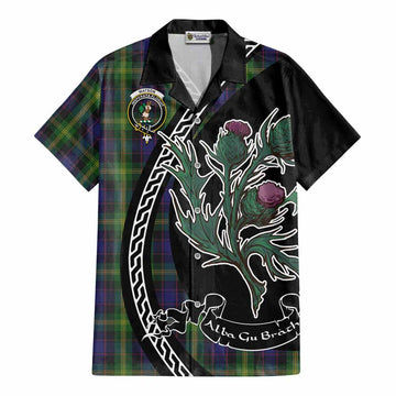 Watson Family Crest Tartan Cotton Hawaiian Shirt Alba Thistle Inspired - Tartan Vibes Clothing