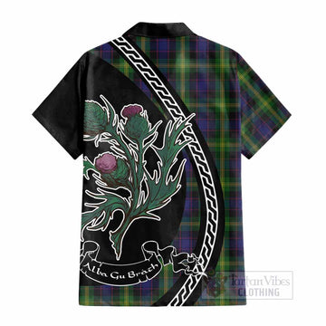 Watson Family Crest Tartan Cotton Hawaiian Shirt Alba Thistle Inspired - Tartan Vibes Clothing