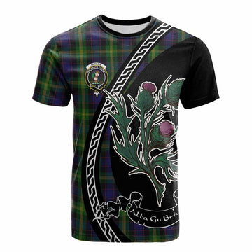 Watson Family Crest Tartan Cotton T-shirt Alba Thistle Inspired