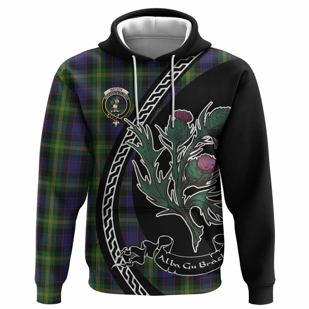 Watson Family Crest Tartan Hoodie Alba Thistle Inspired - Tartan Vibes Clothing