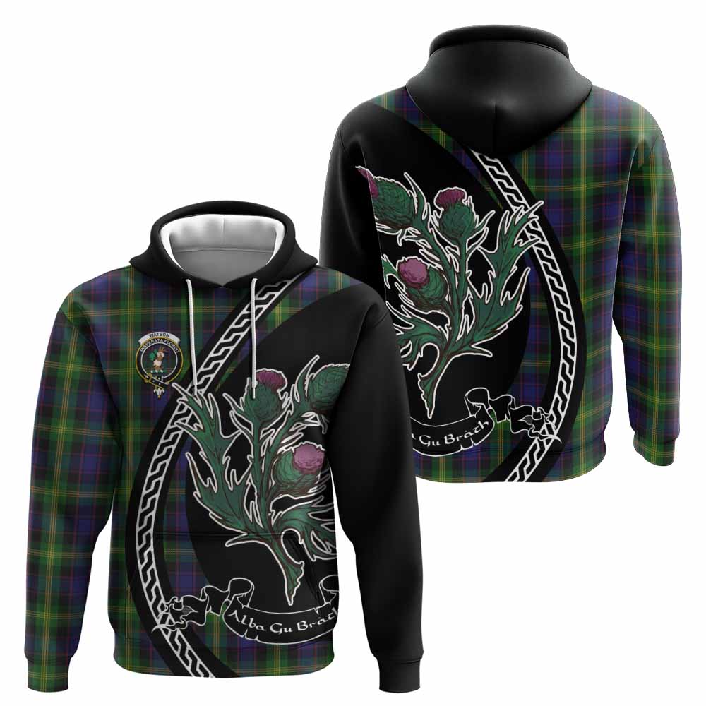 Watson Family Crest Tartan Hoodie Alba Thistle Inspired - Tartan Vibes Clothing