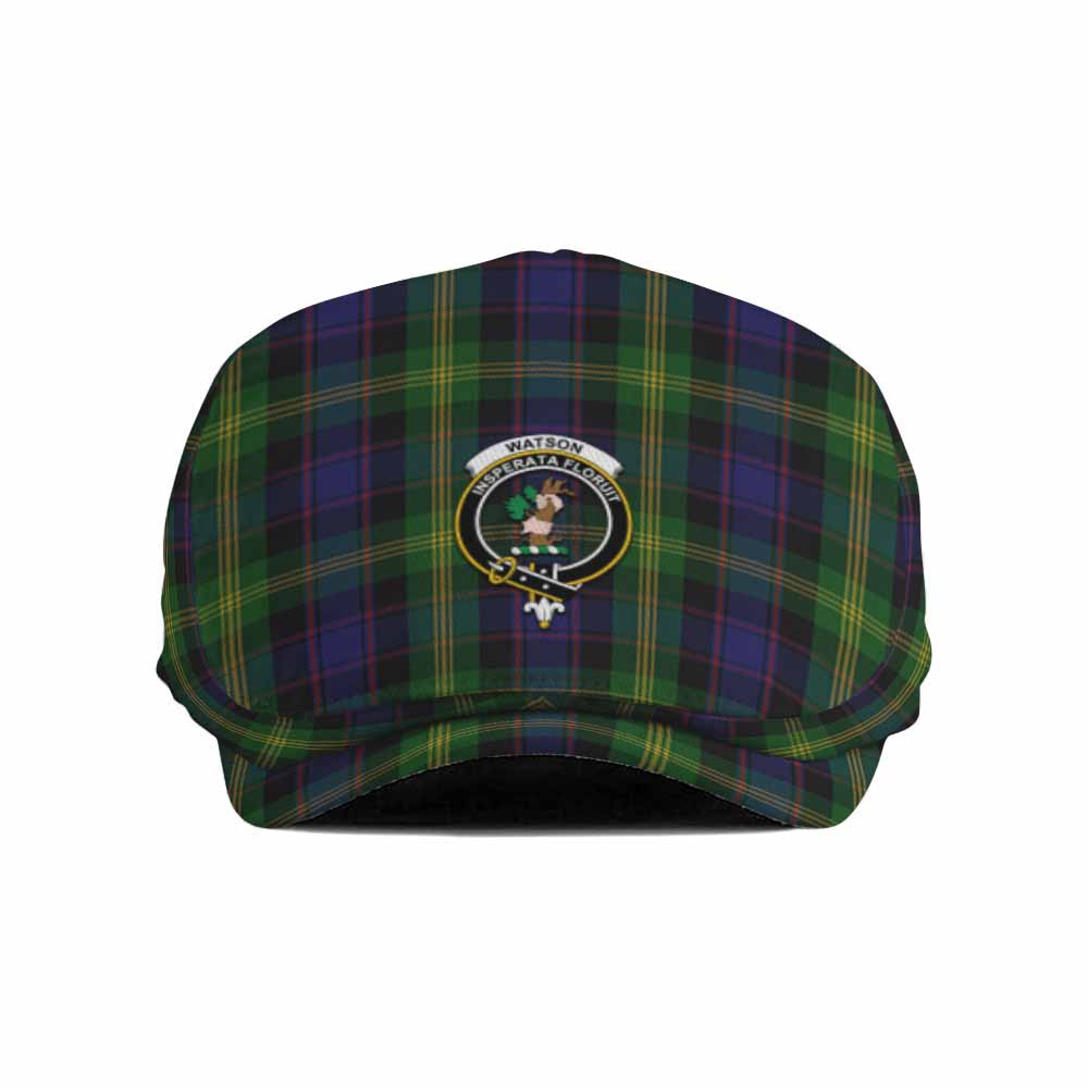 Watson Family Crest Tartan Jeff Cap, Tartan Flat Cap