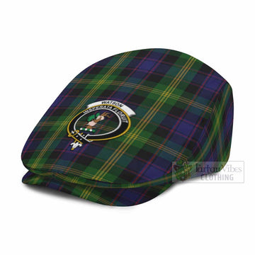 Watson Family Crest Tartan Jeff Cap, Tartan Flat Cap