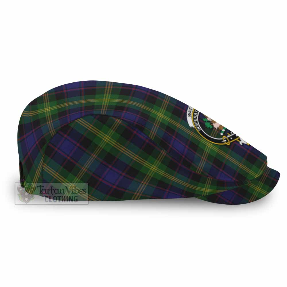 Watson Family Crest Tartan Jeff Cap, Tartan Flat Cap