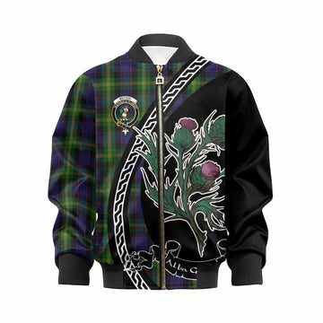 Watson Family Crest Tartan Kid Bomber Jacket Alba Thistle Inspired