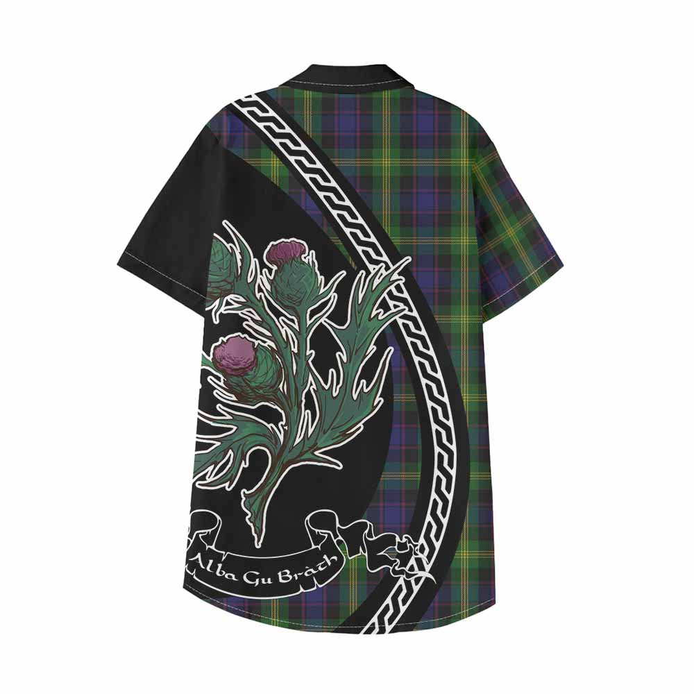 Watson Family Crest Tartan Kid Hawaiian Shirt Alba Thistle Inspired - Tartan Vibes Clothing