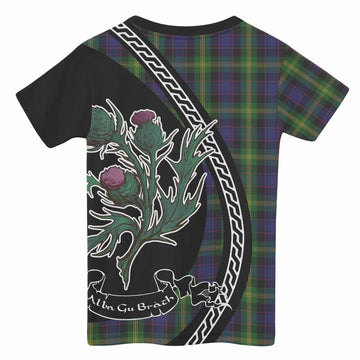 Watson Family Crest Tartan Kid T-shirt Alba Thistle Inspired - Tartan Vibes Clothing