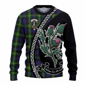 Watson Family Crest Tartan Knitted Sweater Alba Thistle Inspired