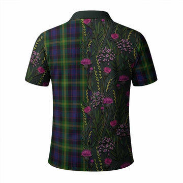 Watson Family Crest Tartan Polo Shirt Scottish Thistle Flower Pattern Half Style