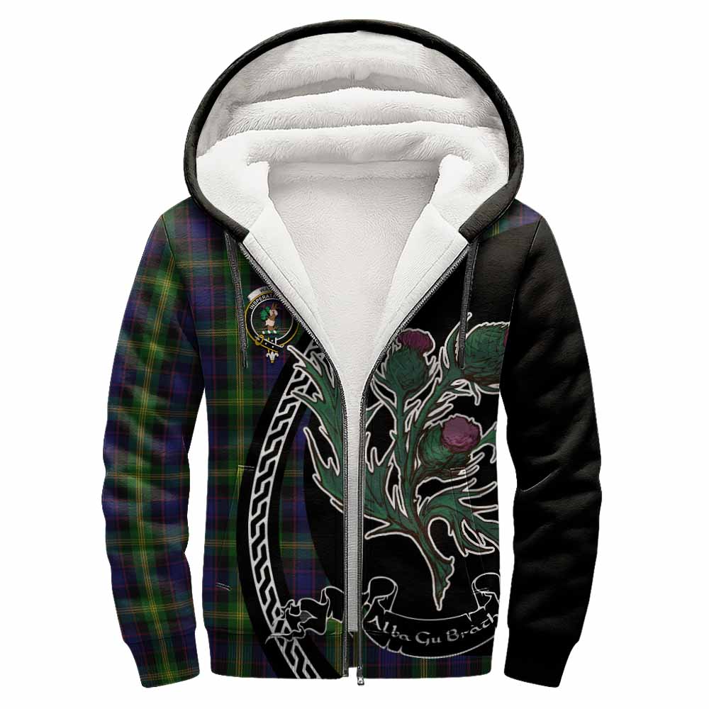 Watson Family Crest Tartan Sherpa Hoodie Alba Thistle Inspired - Tartan Vibes Clothing
