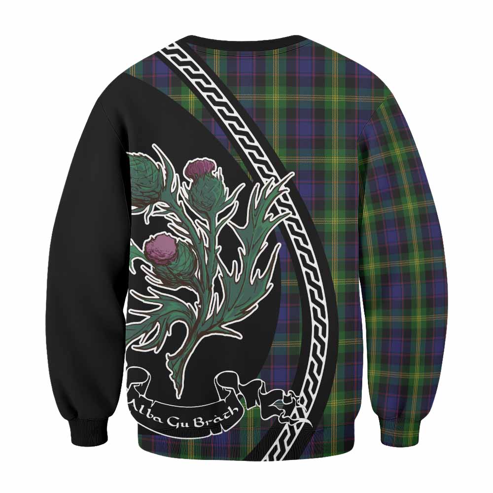 Watson Family Crest Tartan Sweatshirt Alba Thistle Inspired - Tartan Vibes Clothing