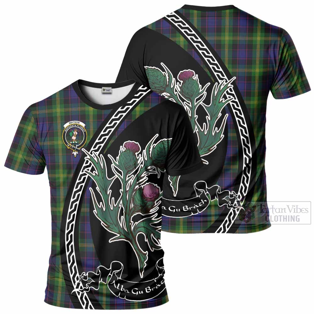 Watson Family Crest Tartan T-Shirt Alba Thistle Inspired - Tartan Vibes Clothing