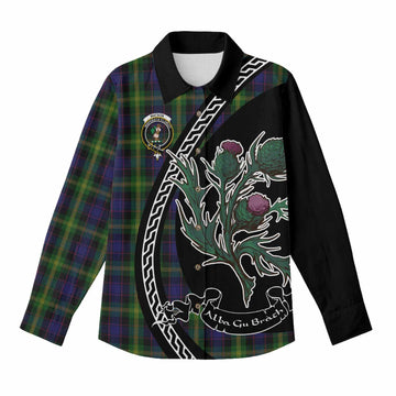 Watson Family Crest Tartan Women Casual Shirt Alba Thistle Inspired