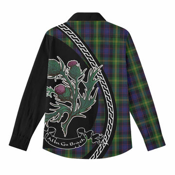 Watson Family Crest Tartan Women Casual Shirt Alba Thistle Inspired