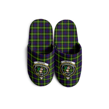 Watson Modern Tartan Home Slippers with Family Crest