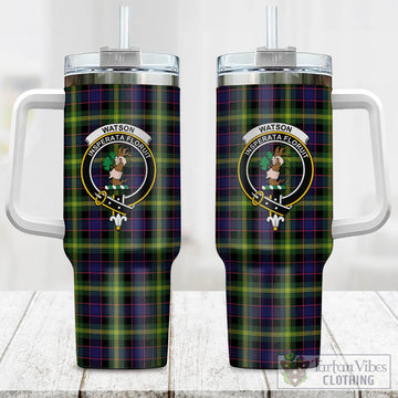 Watson Modern Tartan and Family Crest Tumbler with Handle