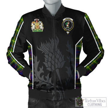 Watson Modern Tartan Bomber Jacket with Family Crest and Scottish Thistle Vibes Sport Style