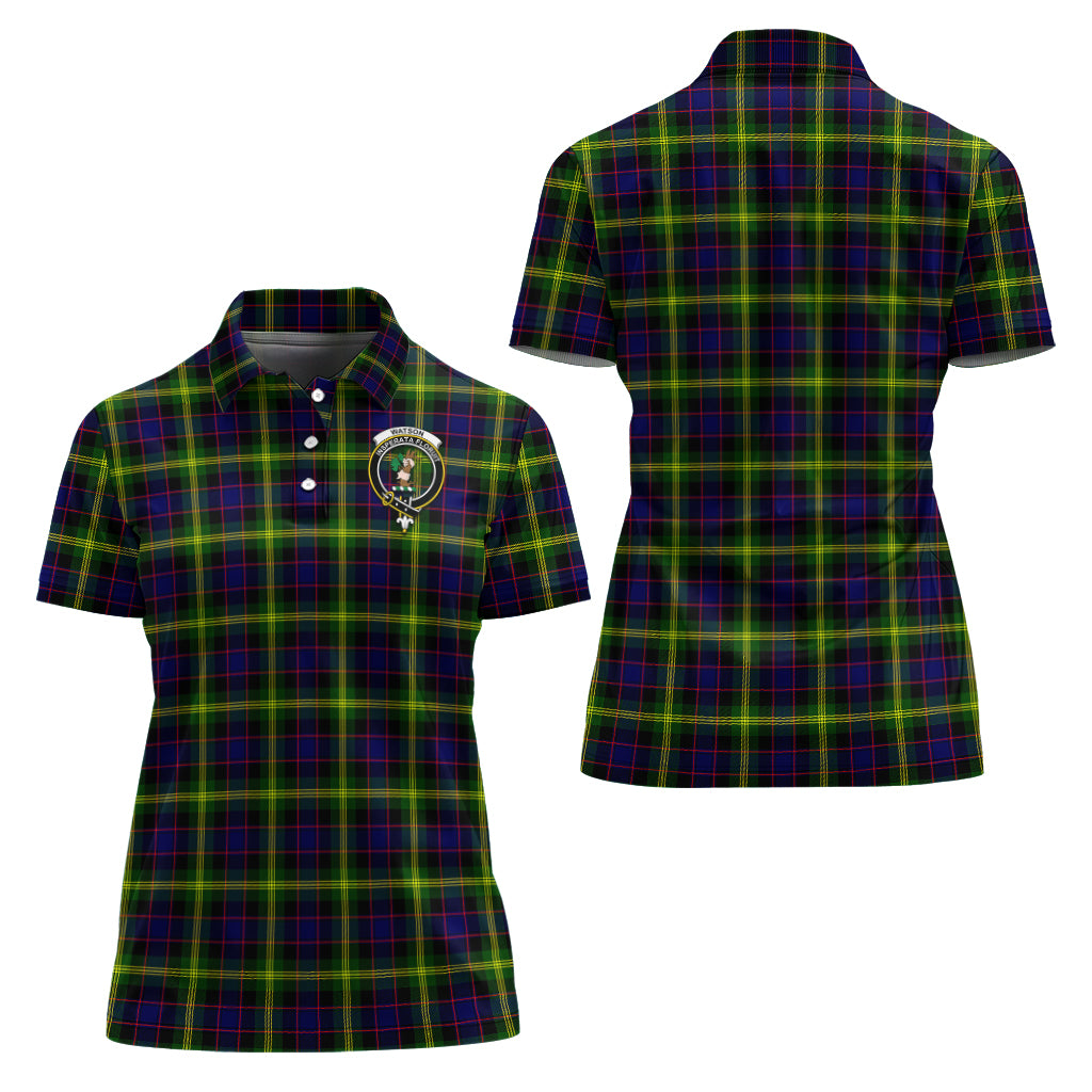watson-modern-tartan-polo-shirt-with-family-crest-for-women