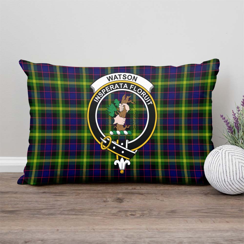 Watson Modern Tartan Pillow Cover with Family Crest Rectangle Pillow Cover - Tartanvibesclothing