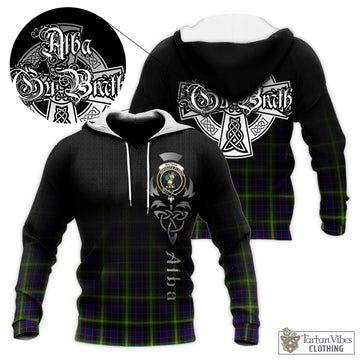 Watson Modern Tartan Knitted Hoodie Featuring Alba Gu Brath Family Crest Celtic Inspired