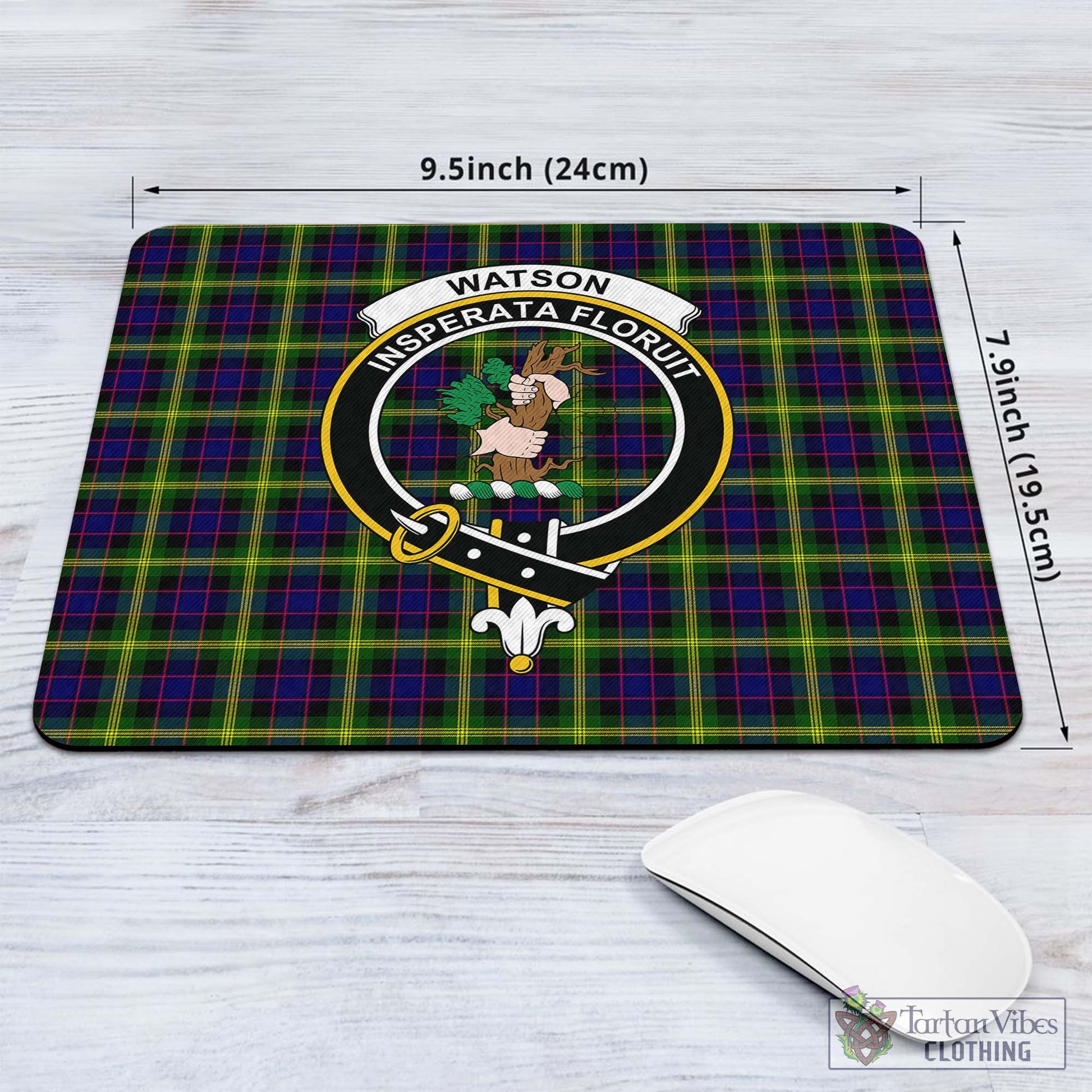 Tartan Vibes Clothing Watson Modern Tartan Mouse Pad with Family Crest